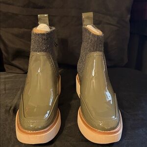 Dolce Vita Dark Olive Crinkle Patent Boots